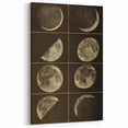 Phases of the Moon Grunge Wall Art - Vintage Lunar Grunge Canvas Print