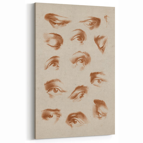 Grunge Wall Art | Vintage Eye Study Sketch | Abstract Grunge Canvas Print