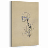 Grunge Wall Art | Vintage Skull on Stick Sketch | Abstract Grunge Print