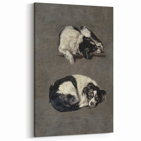 Grunge Wall Art: Vintage Grunge Dog Canvas Print for Urban Decor