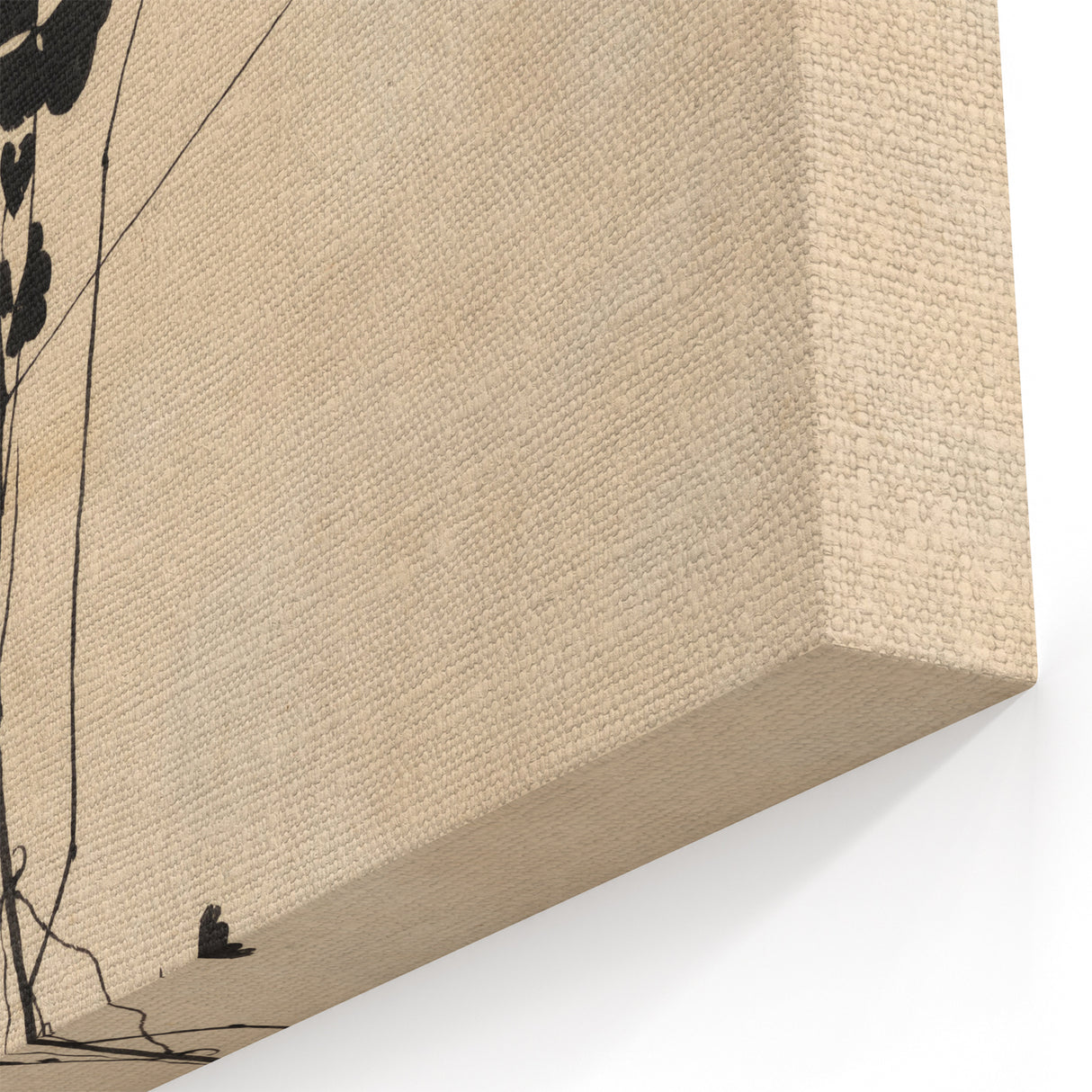 Abstract Grunge Wall Art - Vintage Plant Silhouette Grunge Canvas Print