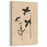 Grunge Wall Art - Botanical Silhouette Grunge Canvas Print for Decor