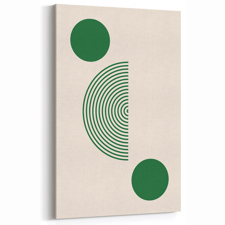 Minimalist Boho Wall Art | Green Geometric Canvas | Eclectic Design
