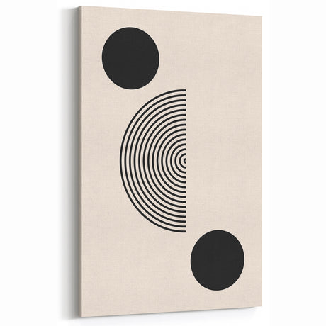 Minimalist Boho Wall Art | Black and White Geometric Canvas | Modern Design