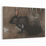 Grunge Wall Art: Black Rabbit Design | Vintage Grunge Canvas Print