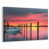 Historic New Jersey Scenes – Vibrant Sunset Over Marina Wall Art