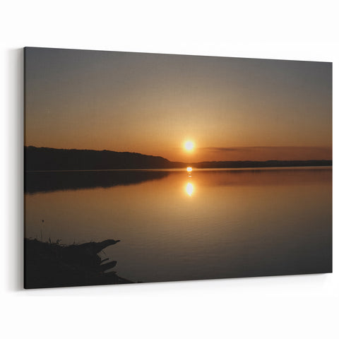 Mississippi River Art - Tranquil Sunset Reflection Canvas Prints