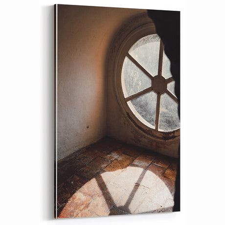 Rustic Round Window Wall Art – Farmhouse Decor with Vintage Charm