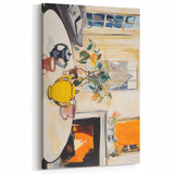 Electric Still Life Wall Art with Yellow Teapot | Modern Abstract Decor