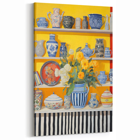 Electric Still Life Wall Art with Bold Vases and Flowers | Modern Decor