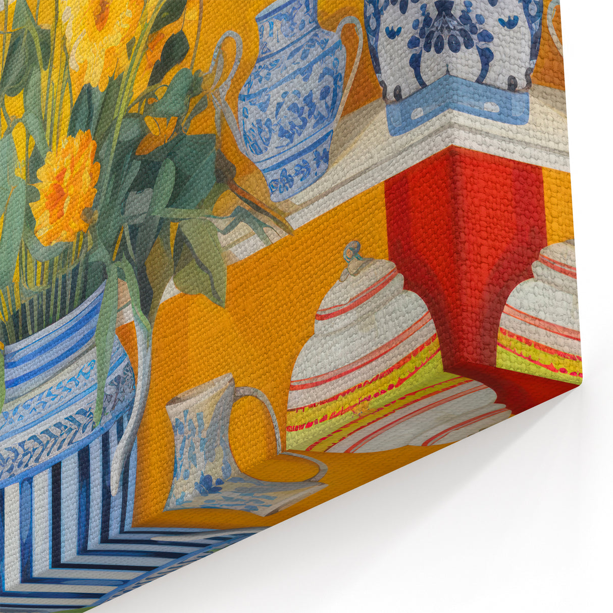 Electric Still Life Wall Art with Bold Vases and Flowers | Modern Decor