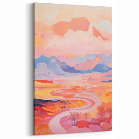 Electric Landscape Wall Art with Sunset Hues | Vibrant Modern Decor
