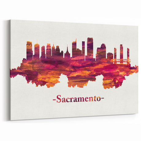 Abstract Sacramento Skyline – Colorful Cityscape Wall Art for Modern Decor