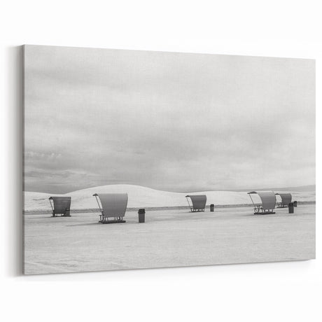 Nature Photography White Sands - Minimalist Black and White Art Print