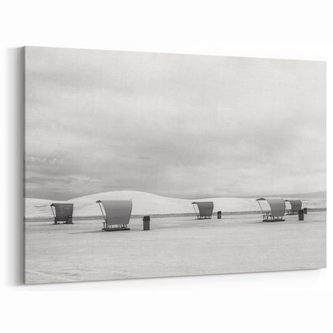 Nature Photography White Sands - Minimalist Black and White Art Print