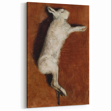 Grunge Wall Art - Vintage White Rabbit Illustration Grunge Canvas Print