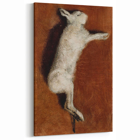 Grunge Wall Art - Vintage White Rabbit Illustration Grunge Canvas Print