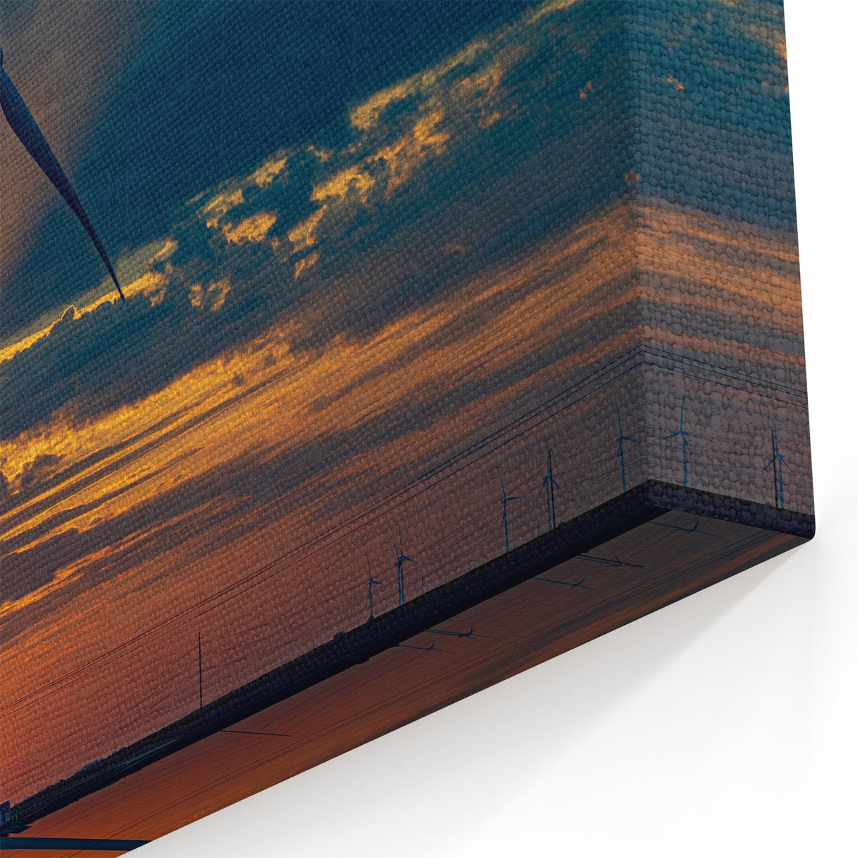 Missouri Wind Turbines Wall Art - Sunset Sky Kansas City Scenic Canvas