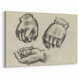 Grunge Aesthetic Art Abstract Hand Sketch Grunge Canvas Print for Decor