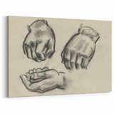 Grunge Aesthetic Art Abstract Hand Sketch Grunge Canvas Print for Decor