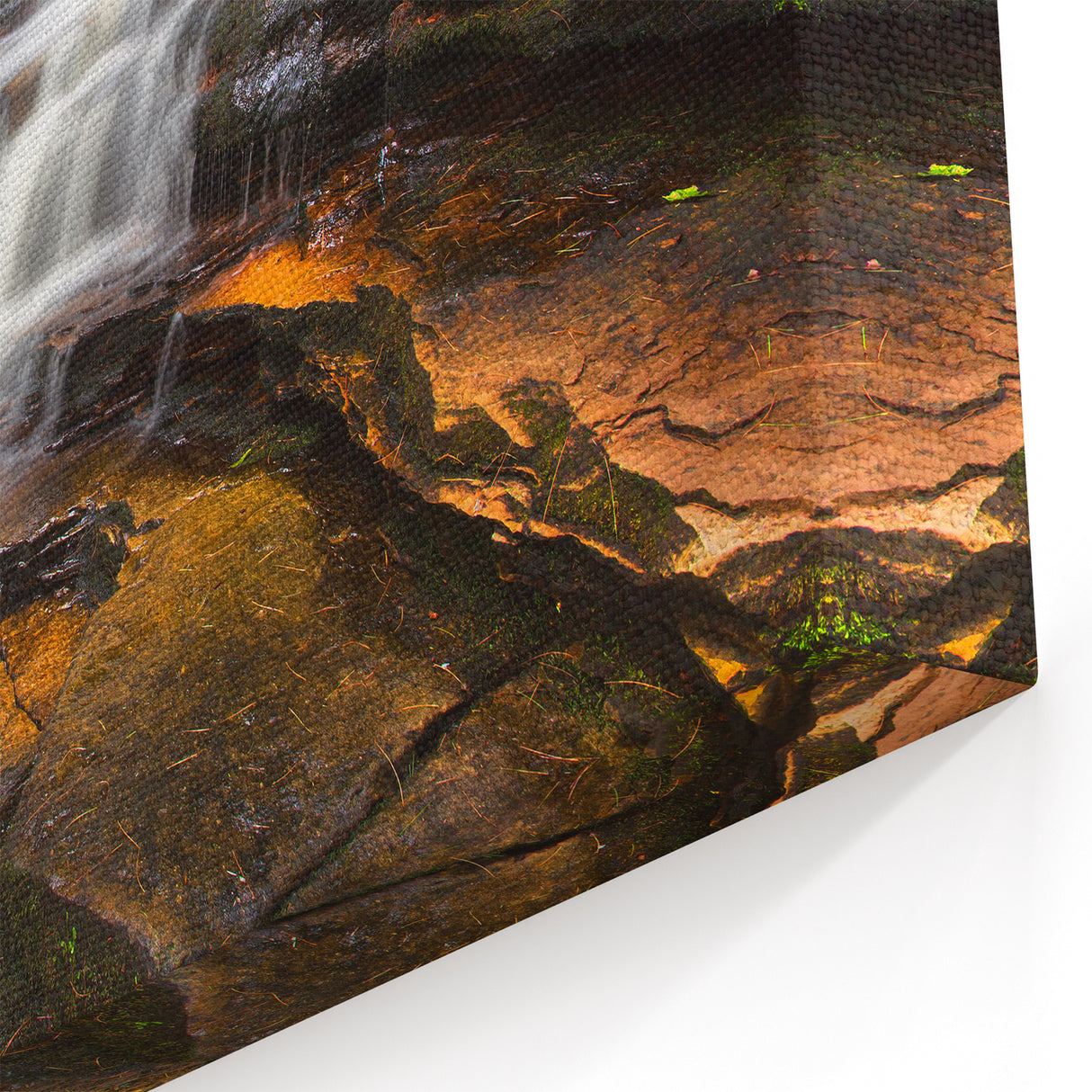 Adirondacks Landscape Prints – Flowing Waterfall in Forest Nature Scene