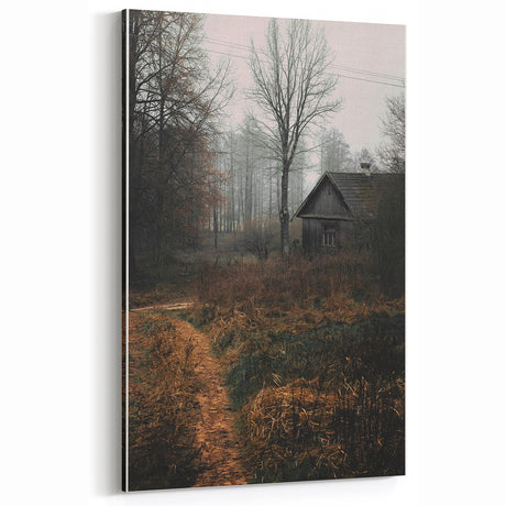Rustic Wall Art - Vintage Cabin in Misty Woods, Farmhouse Decor Print