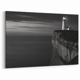 Coastal Wall Art: Black & White Lighthouse Nautical Seaside Print
