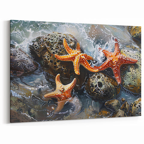 Coastal Wall Art – Starfish Ocean Art Prints for Nautical Home Decor