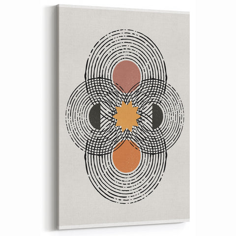 Bohemian Wall Art | Eclectic Boho Decor Canvas | Geometric Abstract Design