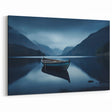 Adirondacks Wall Art – Serene Boat on Tranquil Lake with Misty Mountains
