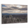 Adirondacks Wall Decor – Expansive Winter Mountain View with Cloudy Sky