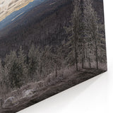 Adirondacks Wall Decor – Expansive Winter Mountain View with Cloudy Sky