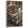 Rustic Wall Art - Pinecones in Wooden Basket, Farmhouse Decor Print