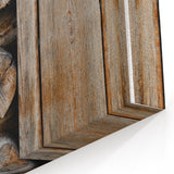 Rustic Wall Art - Weathered Log Cabin Wall Detail, Farmhouse Decor Print