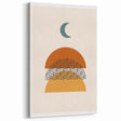 Bohemian Abstract Wall Art – Eclectic Moon and Earthy Tones Canvas Print