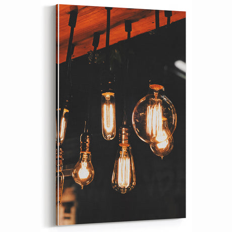 Rustic Wall Art - Vintage Edison Bulbs for Industrial Farmhouse Decor