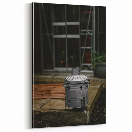 Rustic Wall Art - Vintage Metal Stove for Industrial Farmhouse Decor