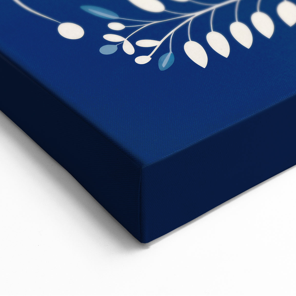 Minimalist Scandinavian Wall Art | Nordic Floral Print in Blue & White