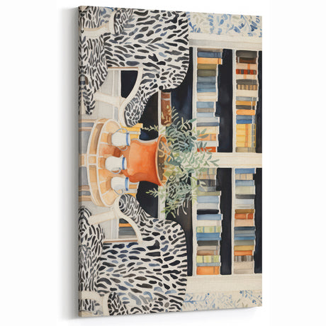 Electric Zebra Chair Library Art – Modern Electric Wall Art Canvas