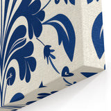 Scandinavian-Inspired Floral Wall Art | Navy Blue Nordic Minimalist Print