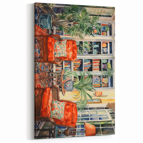 Vibrant Electric Reading Nook Art – Modern Electric Wall Art Canvas