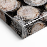 Rustic Wall Art - Stacked Firewood Close-Up for Cozy Farmhouse Decor