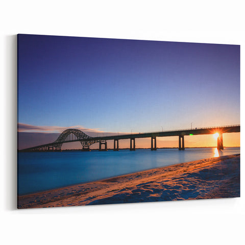 Fire Island Art – Robert Moses Bridge at Sunset Long Island Beach Prints