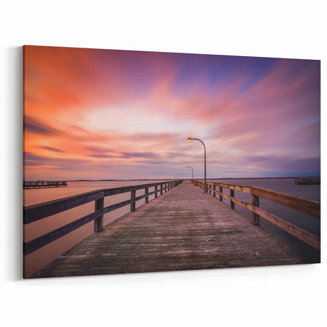 Long Island Wall Art – Serene Pier at Sunset New York Coastal Photography