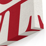 Electric Wall Art: Bold LOVE Typography in Vibrant Red for Modern Decor