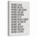 Electric Wall Art: Inspiring 'More Love, More Living' Typography Print