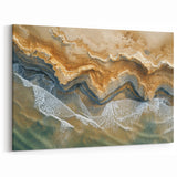 Coastal Wall Art – Aerial Beach Ocean Texture Art Print for Nautical Décor