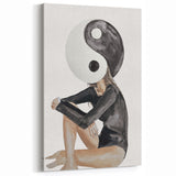 Modern Coastal Wall Art - Yin Yang Woman Beach-Themed Nautical Print