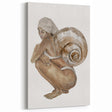 Coastal Wall Art - Woman with Snail Shell Beach-Themed Nautical Print