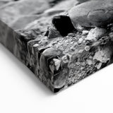 Coastal Wall Art - Black and White Stacked Stones Beach-Themed Print
